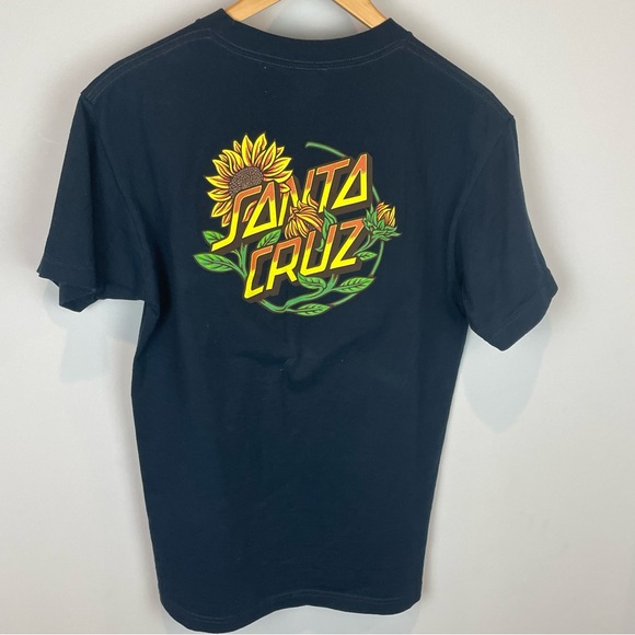 Santa Cruz Sunflower Tee Shirt - Medium - Navy with Yellow and Green - Picture 3 of 4
